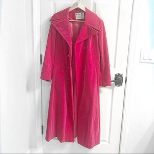 Brittany Bay | Vintage Hot Pink Velvet Coat | S